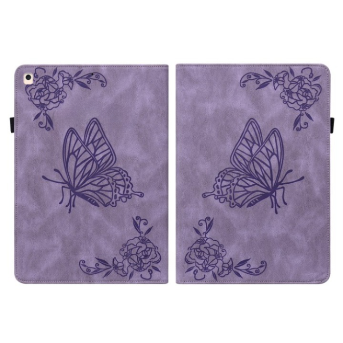 A-One Brand - iPad 10.2 (2019/2020/2021) Fodral Imprinted Butterfly - Lila
