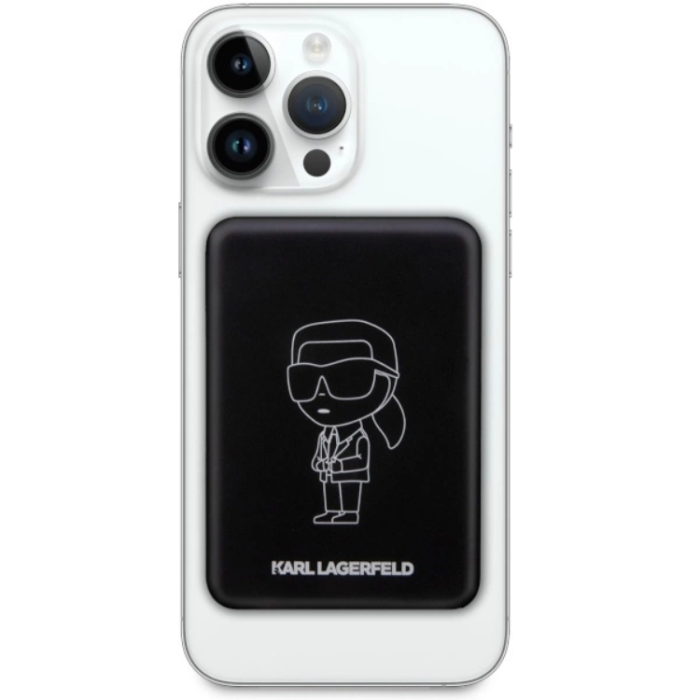 KARL LAGERFELD - Karl Lagerfeld Trådlös Magsafe Powerbank 3000mAh 5W Ikonik - Svart