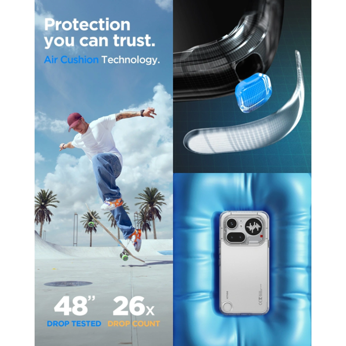 Spigen - Spigen Mobilskal för Nothing Phone 4a Pro Ultra Hybrid - Kristallklar