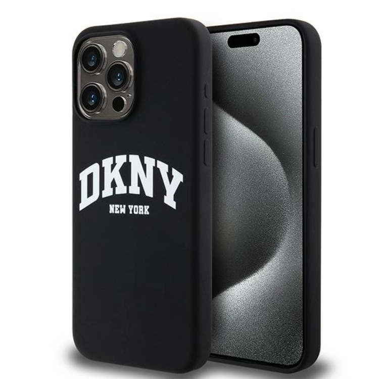 DKNY iPhone 15 Pro Max Mobilskal MagSafe Silikon Vit Logo | 2353 | AlltMobil