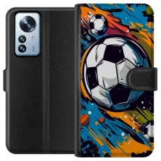 Gustaf - Pl&aring;nboksfodral till Xiaomi 12 Pro med Fotbollar