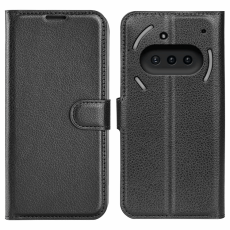 A-One Brand - Nothing Phone (3a) Plånboksfodral Litchi Texture - Svart