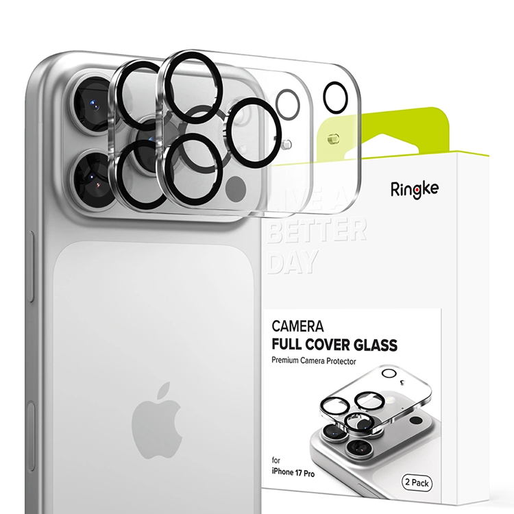 [2-pack] Ringke Kameraskydd Härdat Glas för iPhone 17 Pro - Svart | 5468 | AlltMobil