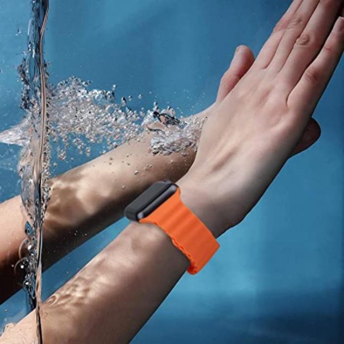 OEM - Apple Watch 4/5/6/7/8/SE (38/40/41mm) Silikon Ocean Band - Orange