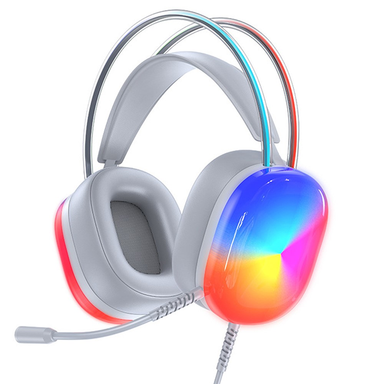 AWEI Over-Ear Gaming Trådbundna Hörlurar Färgglatt Ljus E-Sports USB Vit (Vit) | 505771 | AlltMobil