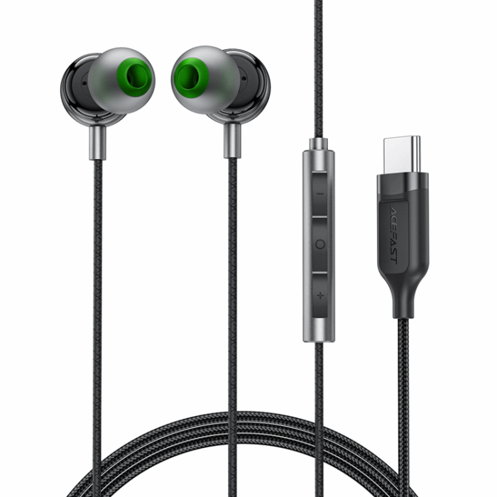 Acefast - Acefast In-Ear Hörlurar L5 Trådbundna USB-C 1.2m - Svart