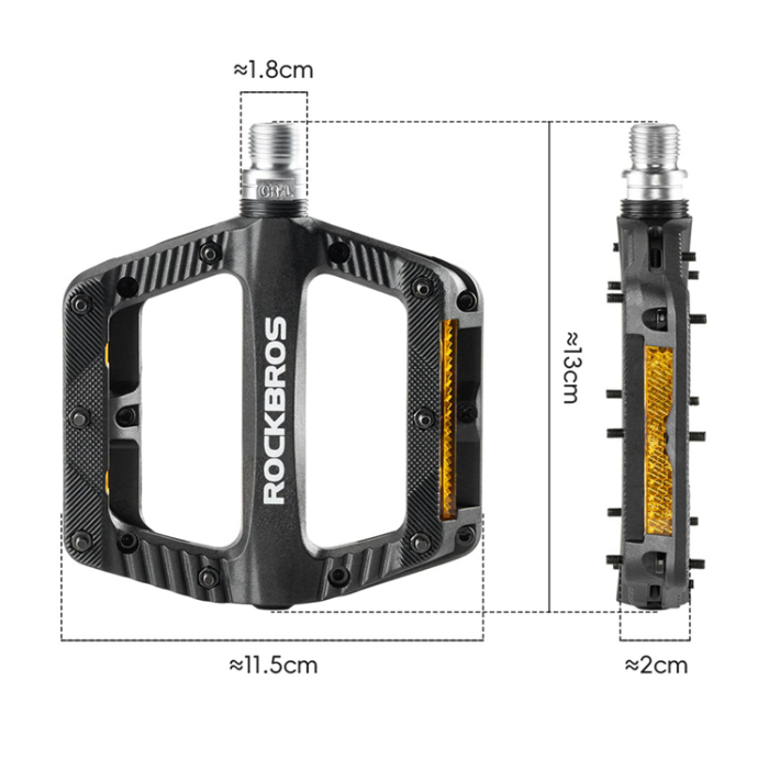 Rockbros - Rockbros Reflekterande Nyloncykelpedaler BP2501 - Svart