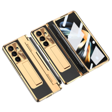 A-One Brand - Galaxy Z Fold7 Mobilskal Kickstand med Stylus - Guld/Svart