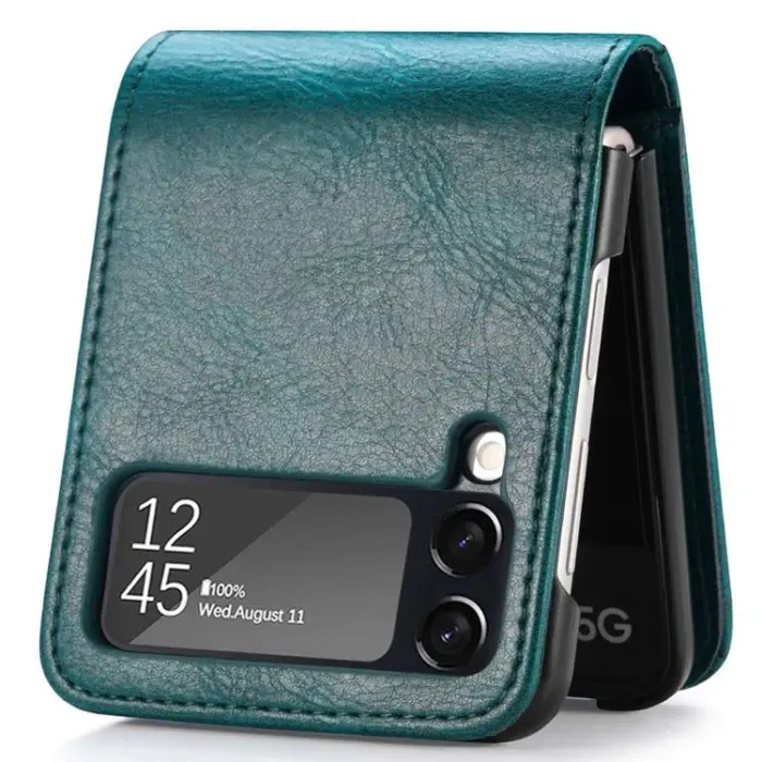 OEM - Galaxy Z Flip 4 Plånboksfodral Portable Folding - Grön
