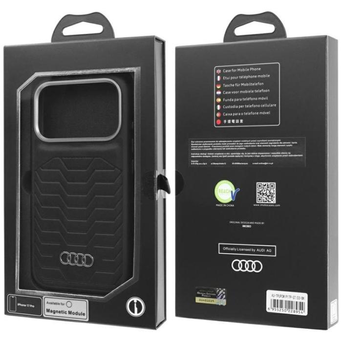 Audi - Audi iPhone 17 Pro Mobilskal MagSafe GT Syntetiskt Läder - Svart