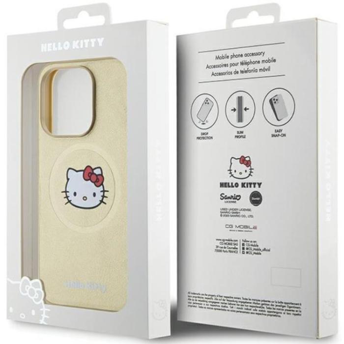 Hello Kitty - Hello Kitty iPhone 15 Pro Mobilskal Magsafe Läder Kitty Head