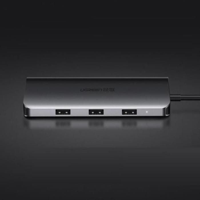 UTGATT5 - Ugreen 10in1 Multifunktionell HUB Till HDMI VGA USB-C 100W - Grå