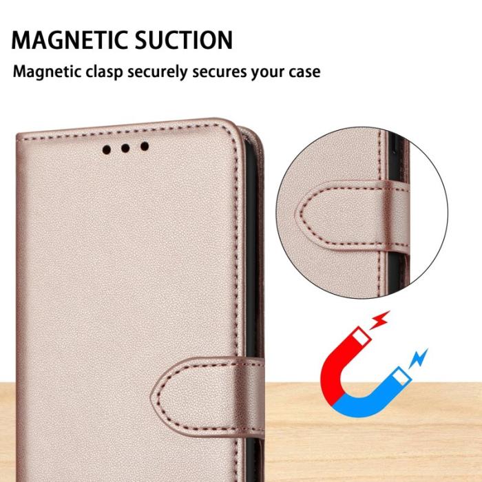 OEM - Plånboksfodral för Samsung Galaxy S26 Konstläder med ställ - Roséguld
