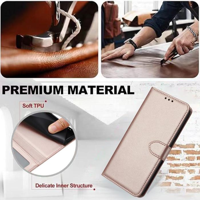 OEM - Plånboksfodral för Samsung Galaxy S26 Konstläder med ställ - Roséguld