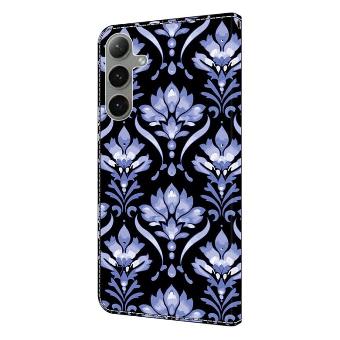 OEM - Plånboksfodral för Samsung Galaxy S26 Konstläder Mönster - Blommor - Svart