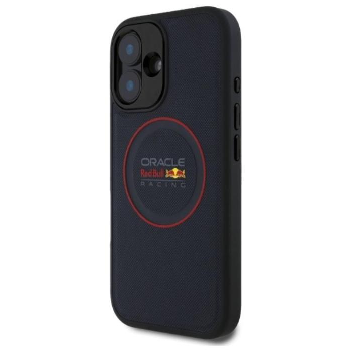 Red Bull - Red Bull iPhone 16 Plus Mobilskal MagSafe Läder Red Ring - Navy