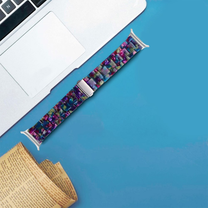 A-One Brand - Galaxy Watch 8/8 Classic (40/44/46mm) Armband Acrylic Resin - Lila Grön