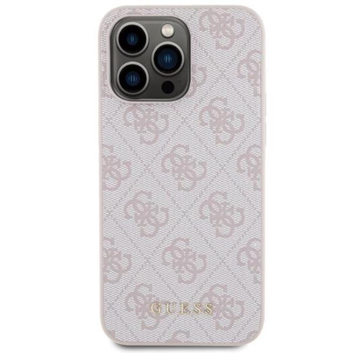 Guess - Guess iPhone 15 Pro Max Mobilskal 4G Metal Gold Logo - Rosa