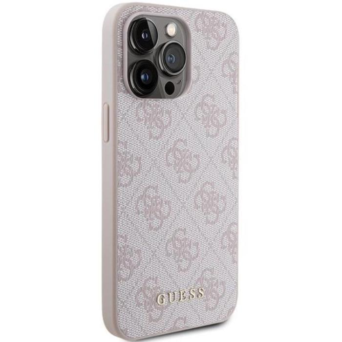 Guess - Guess iPhone 15 Pro Max Mobilskal 4G Metal Gold Logo - Rosa