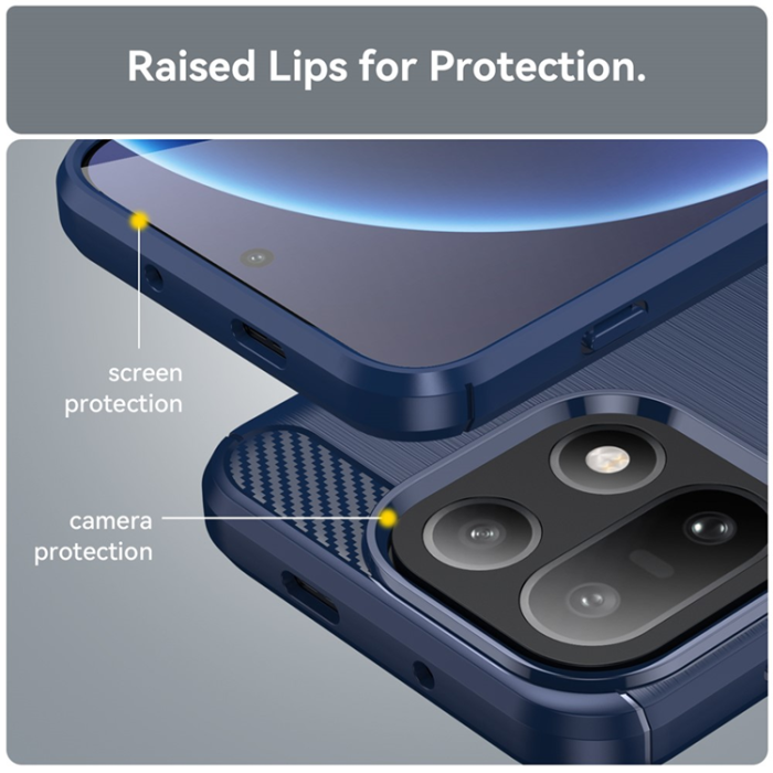 A-One Brand - OnePlus 15 5G Mobilskal Carbon Fiber Texture Brushed - Blå