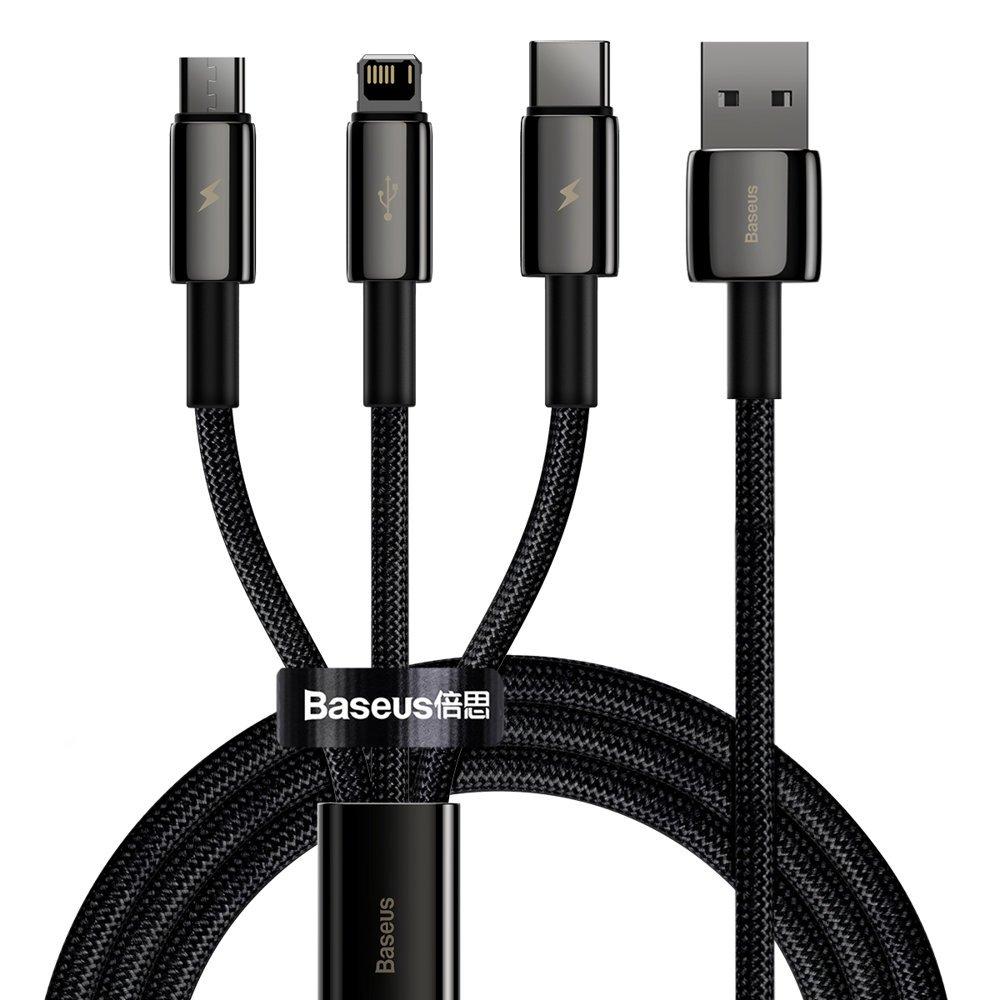 Baseus 3in1 USB-A till USB-C Lightning microUSB kabel 3.5 A 1.5m | 3541 | AlltMobil
