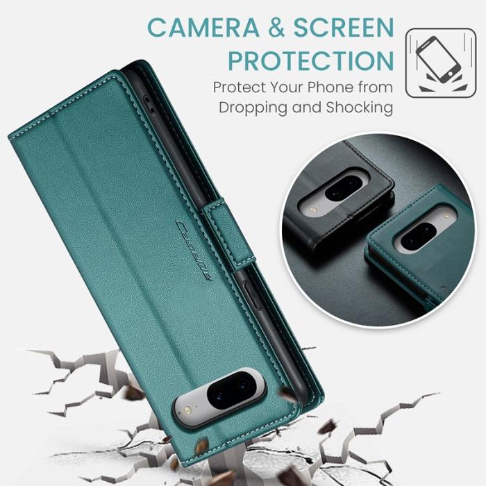 Caseme - CASEME Plånboksfodral Konstläder till Google Pixel 8 - Grön