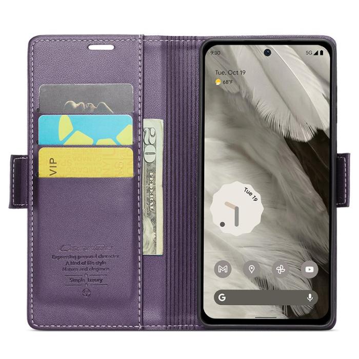 Caseme - CASEME Plånboksfodral Konstläder till Google Pixel 8 - Lila