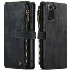 Caseme - CASEME C30 Pl&aring;nboksfodral f&ouml;r Samsung Galaxy S21 - Svart Konstl&auml;der