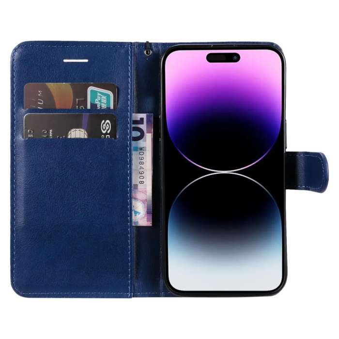 KT - KT iPhone 15 Pro Max Plånboksfodral - Blå