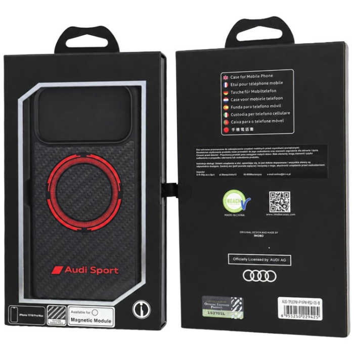 Audi - Audi Mobilskal För iPhone 18 Pro Max/17 Pro Max Magsafe RSQ Carbon Fiber