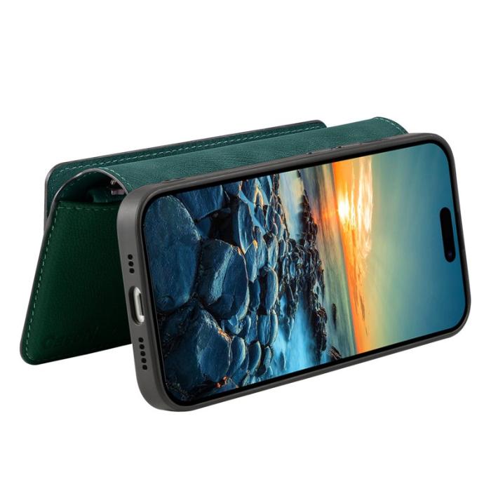CASENEO - CASENEO MW-02 iPhone 17 Pro Max Plånboksfodral Konstläder - Grön