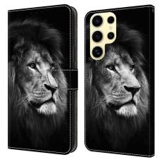 OEM - Samsung Galaxy S26 Ultra Pl&aring;nboksfodral St&auml;ll Konstl&auml;der Flip - Lejon