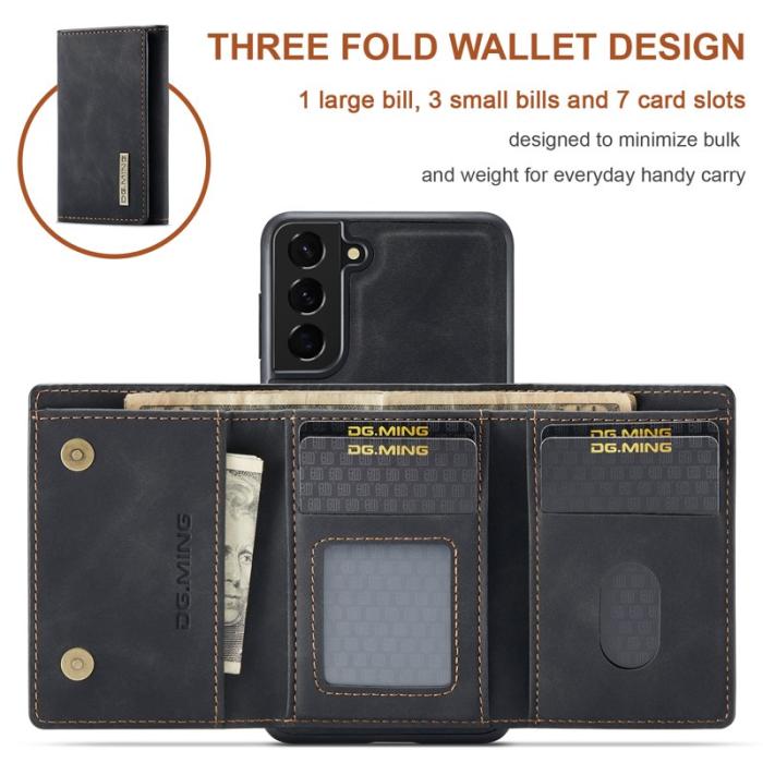 DG.MING - DG.MING M1 Wallet Mobilskal för Samsung Galaxy S21 FE - Svart