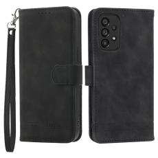 DIERFENG - DIERFENG DF-03 Pl&aring;nboksfodral f&ouml;r Samsung Galaxy A53 5G - Konstl&auml;der - Svart