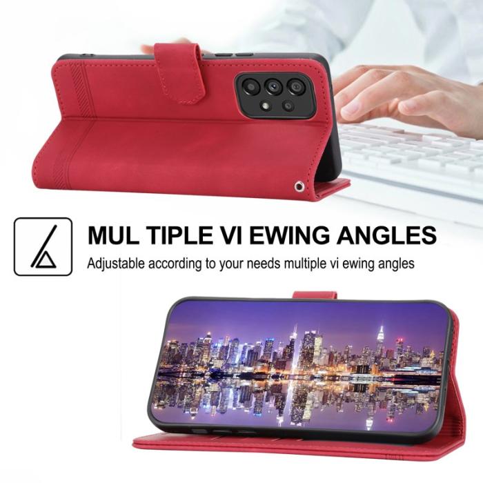 DIERFENG - DIERFENG DF-03 Plånboksfodral för Samsung Galaxy A53 5G - Konstläder - Röd