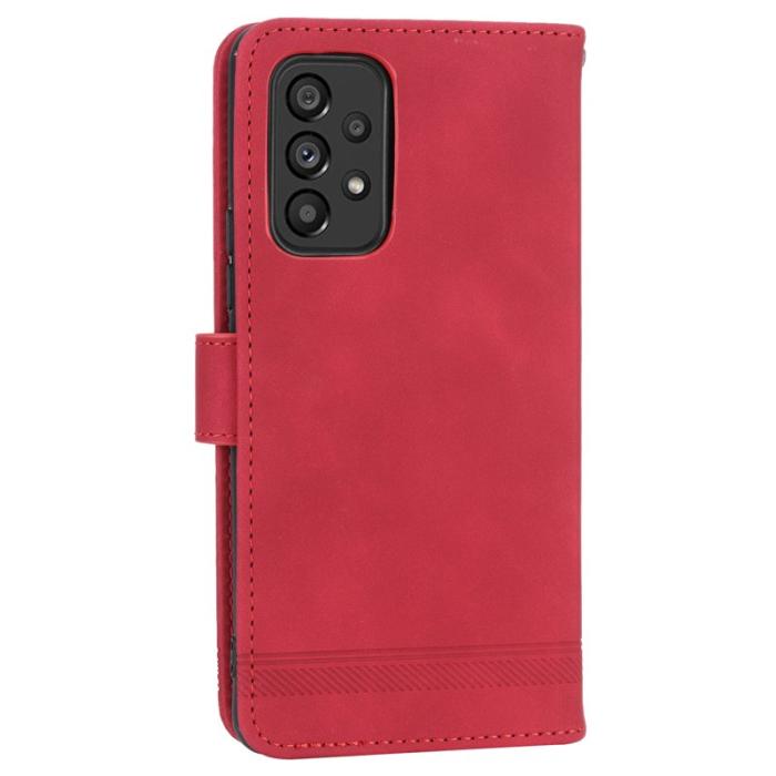 DIERFENG - DIERFENG DF-03 Plånboksfodral för Samsung Galaxy A53 5G - Konstläder - Röd