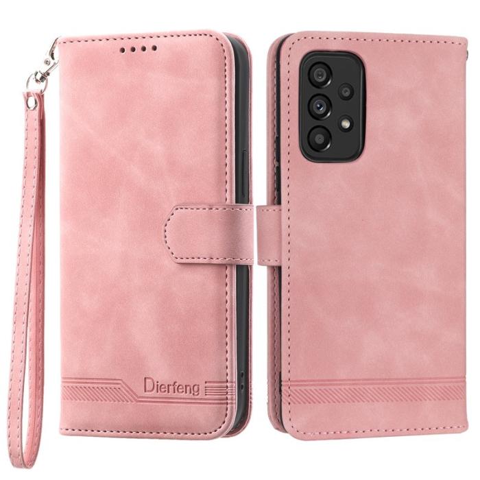 DIERFENG - DIERFENG DF-03 Plånboksfodral för Samsung Galaxy A53 5G - Konstläder - Rosa