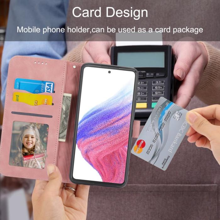 DIERFENG - DIERFENG DF-03 Plånboksfodral för Samsung Galaxy A53 5G - Konstläder - Rosa
