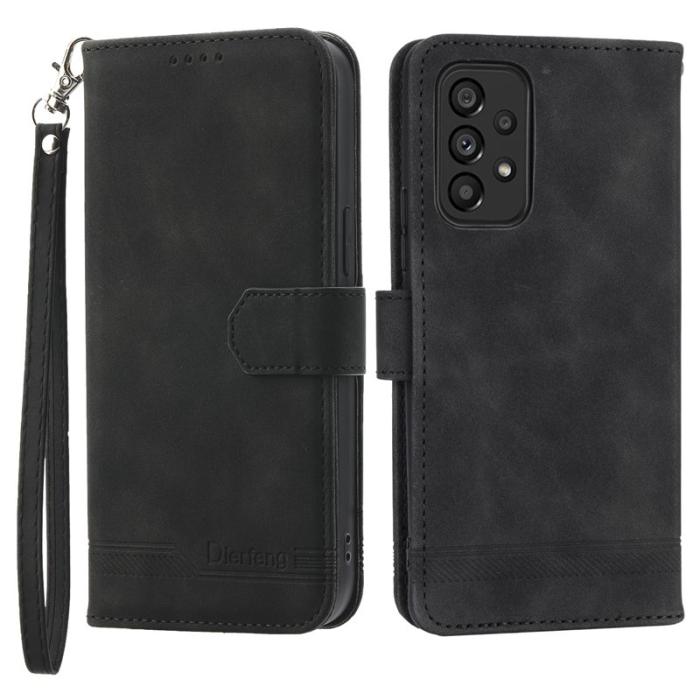 DIERFENG - DIERFENG DF-03 Plånboksfodral för Samsung Galaxy A53 5G - Konstläder - Svart
