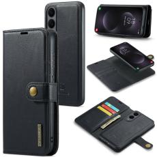 DG.MING - DG.MING Samsung Galaxy S25 Edge Pl&aring;nboksfodral &Auml;kta l&auml;der - Svart