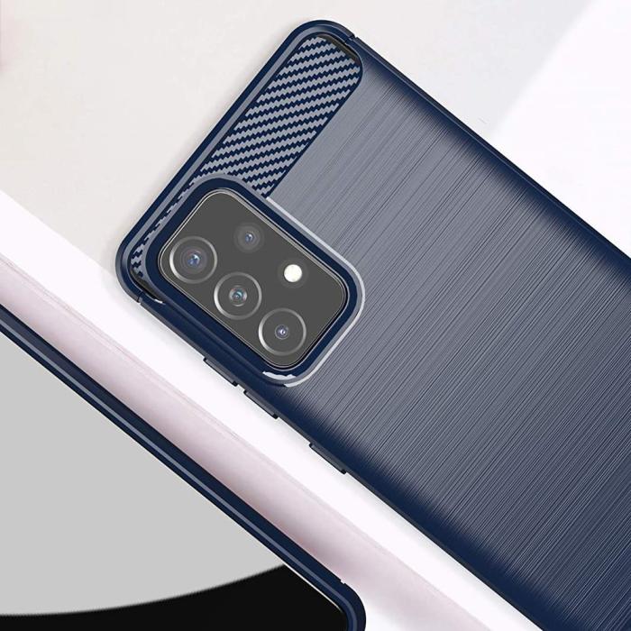 OEM - Carbon Flexible TPU skal till Samsung Galaxy A72 4G - Blå