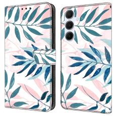 A-One Brand - Galaxy A17 5G Plånboksfodral Pattern Printing - Watercolor Leaves