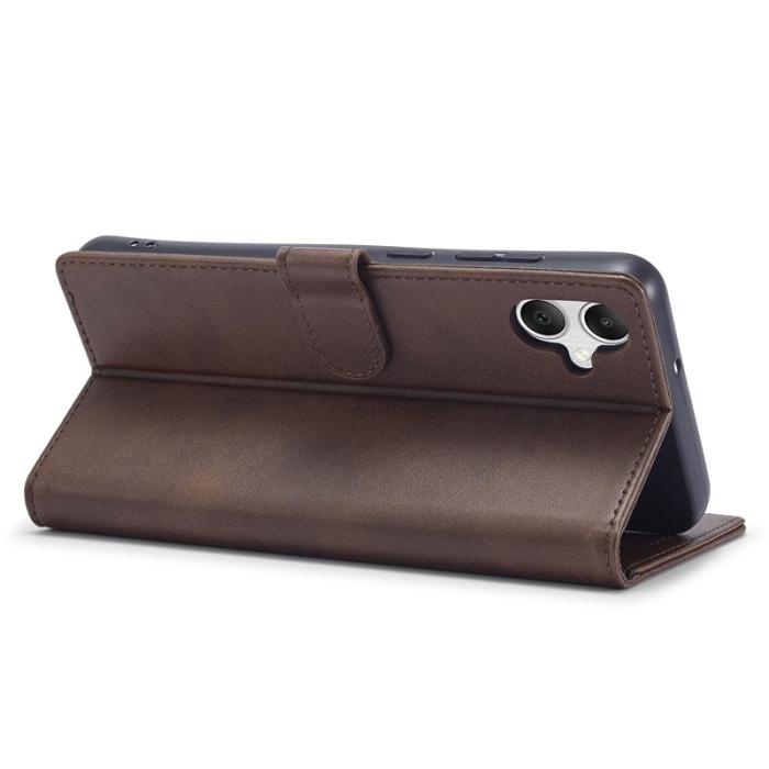 LC.imeeke - LC.IMEEKE Samsung Galaxy A06 Plånboksfodral Konstläder - Brun