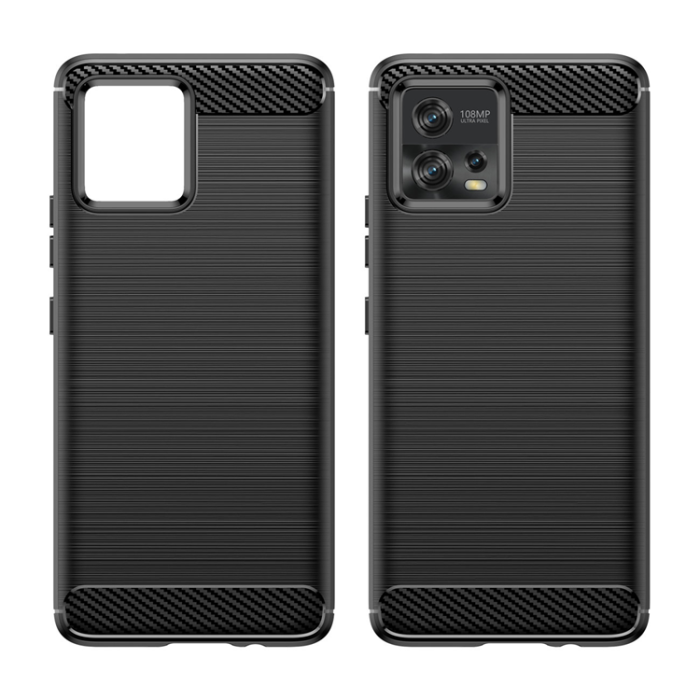 UTGATT5 - Motorola Moto G72 Skal Carbon Silicone Flexible - Svart