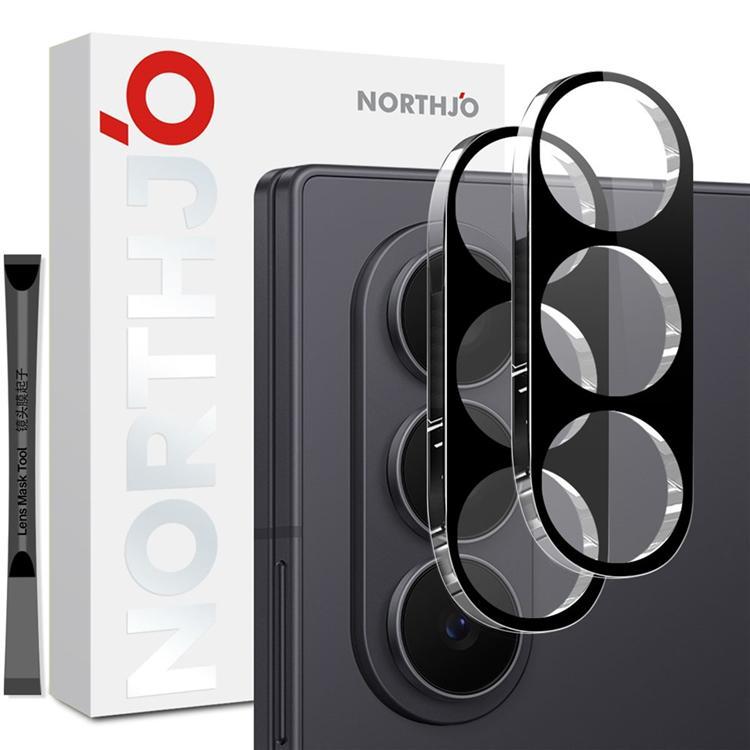 [2-Pack] NORTHJO Kameralinsskydd Härdat glas För Galaxy Z Fold 8 3D - Svart | 5468 | AlltMobil