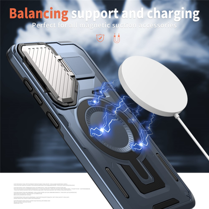 A-One Brand - Galaxy S25/S24 Mobilskal MagSafe Kickstand - Blå