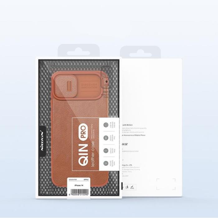 Nillkin - Nillkin iPhone 14 Plånboksfodral QinPro Läder - Brun