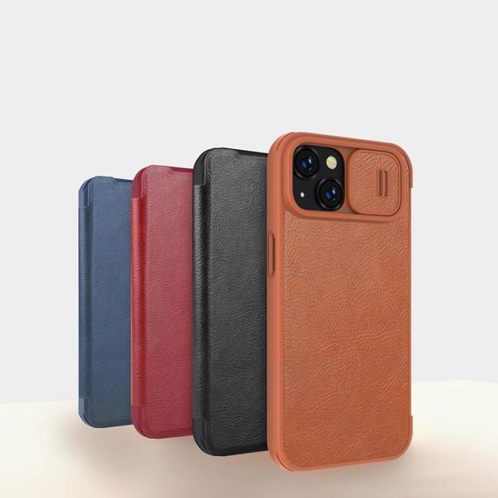 Nillkin - Nillkin iPhone 14 Plånboksfodral QinPro Läder - Brun