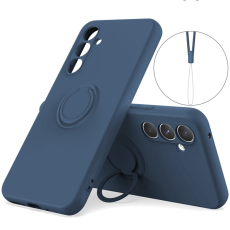 A-One Brand - Galaxy A17 5G Mobilskal Med Kickstand Silikon - Midnight Blå