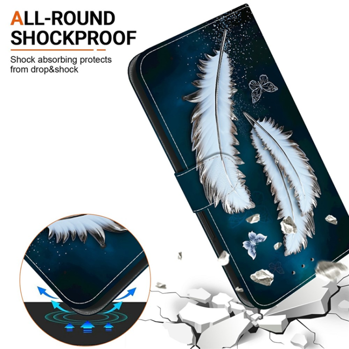 A-One Brand - Sony Xperia 1 VII Plånboksfodral med Lanyard Printing - Vit Feather